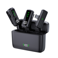 Microphone Lavalier Sans Fil Universel 3-en-1 TDM8 PRO avec Étui de Charge LED 2.4G et Réduction de Bruit Omnidirectionnelle
