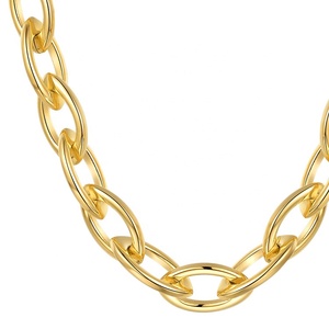 Collana Hip Hop con Catena Spessa Ovale in Acciaio Inossidabile Placcato <span class=keywords><strong>Oro</strong></span> 18K PVD di Alta Qualità P203185 - Product Image 4