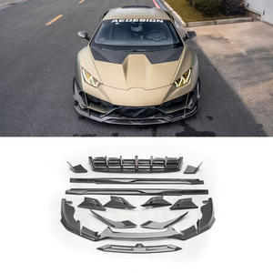 ชุดแต่งคาร์บอนไฟเบอร์แห้งสำหรับ Lamborghini Huracan EVO ชุดแต่งคาร์บอนไฟเบอร์ AE สำหรับ Huracan EVO ประกอบด้วยลิ้นกันชนหน้า ดิฟฟิวเซอร์ สปอยเลอร์ และสเกิร์ตข้าง - Product Image 1