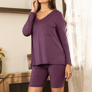 Ensemble <span class=keywords><strong>2</strong></span> pièces <span class=keywords><strong>de</strong></span> pyjamas <span class=keywords><strong>de</strong></span> maternité en bambou bio pour femmes enceintes vente en gros <span class=keywords><strong>de</strong></span> vêtements <span class=keywords><strong>de</strong></span> nuit pyjamas pour l'allaitement - Product Image 6