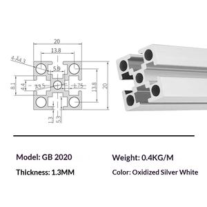 Support mécanique <span class=keywords><strong>pour</strong></span> présentoir, <span class=keywords><strong>tube</strong></span> carré, série GB 2020, profilé industriel en <span class=keywords><strong>aluminium</strong></span>, série 1000, <span class=keywords><strong>assemblage</strong></span> en alliage <span class=keywords><strong>d</strong></span>'<span class=keywords><strong>aluminium</strong></span> - Product Image 2