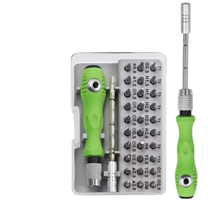 Jeu de tournevis multifonction 32-en-1 de précision, manche en plastique, finition en zinc, kit de tournevis magnétique, outil de démontage pour la maison - Product Image 4