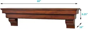 Holz mantel Regal mit Konsolen Schönes rustikales Holz regal Perfekt für elektrische Kamine und mehr