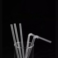 Pailles jetables écologiques transparentes en plastique PLA pour jus