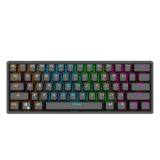 K33 Mini Wired 61-Keys ABS Keycaps 60 Percent Gaming Mechanical USB Laptop/Desktop Compatible Wholesale English Plastic Used