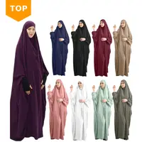 2020 Nieuwste Moslim Vrouwen Gebed Jurk Met Hijab, dubai Islamitische Overhead Lange Abaya Met Hijab Moslim Ramadan Abaya W/Hijab