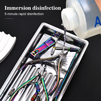 Plateau de désinfection en acier inoxydable 304 résistant aux hautes températures pour outils dentaires, buccaux et à l'alcool, et pour plaques à ongles