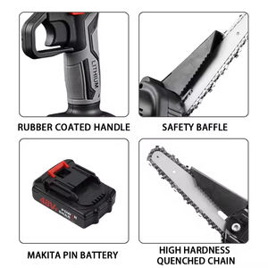 <span class=keywords><strong>Mini</strong></span> tronçonneuse <span class=keywords><strong>sans</strong></span> <span class=keywords><strong>fil</strong></span> de 4 pouces, tronçonneuse électrique portable 18V, sécateur à chaîne pour arbres de cour - Product Image 2