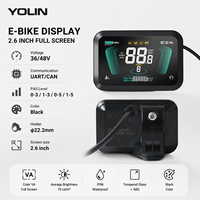 Pantalla LCD para Bicicleta Eléctrica Yolin de 2.6 Pulgadas, YL61F B, 70nits, IP66, Impermeable, Protocolo UART, 36V 48V, con Vidrio Templado ABS, Gran Venta