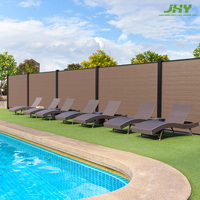 Clôture en composite bois-plastique pour jardin, design moderne, installation facile, résistante aux intempéries, 1450x2000mm