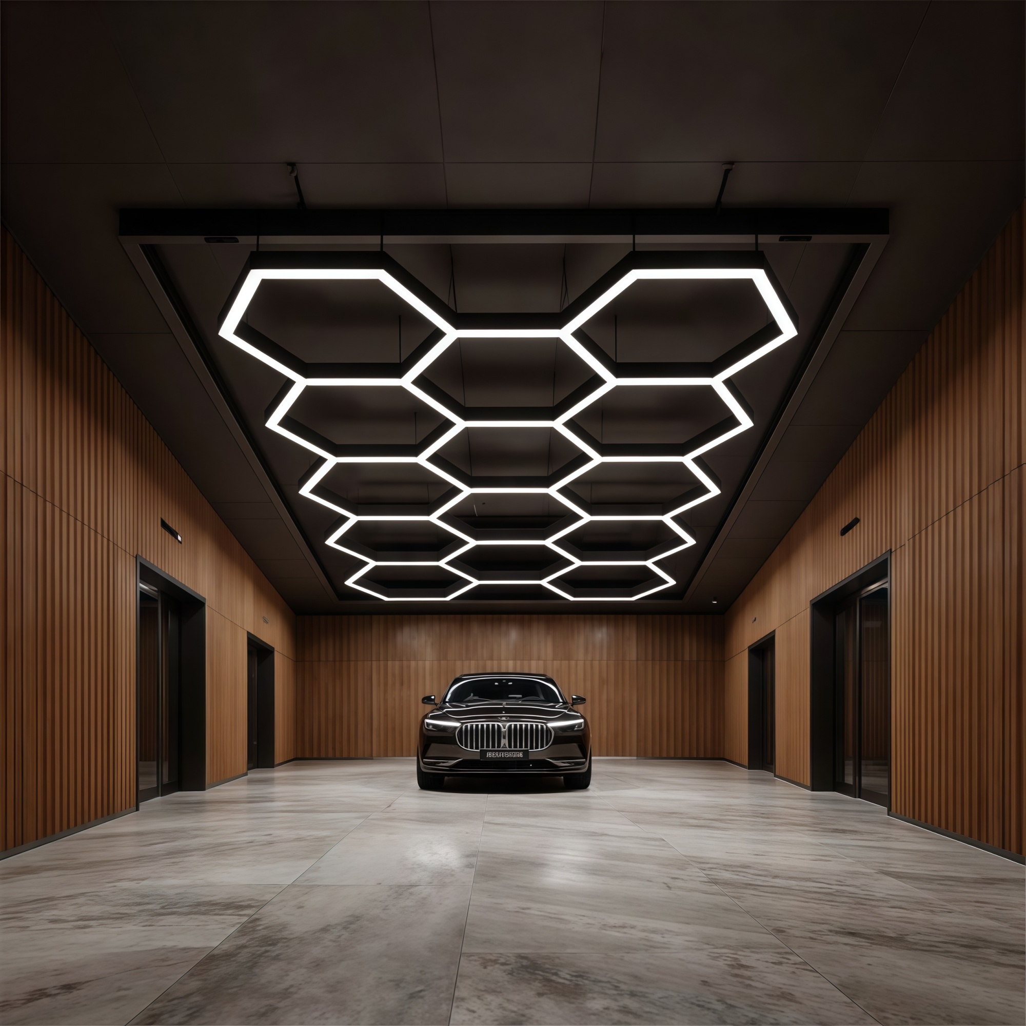 KCX Car Washing Booth Detailing Lights Garage Lamp Hexagon Led Light LED Ceiling Light Hexagon Garage Detailing Light