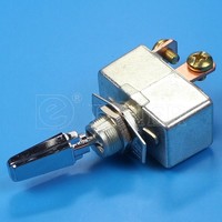 Interrupteur à bascule robuste 50 ampères 12V pour automobile, 2 positions ON-OFF, interrupteur à bascule SPST, 2 broches, métal chromé, borne à vis
