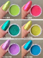 Poudre miroir SH Hot South America, orange fluorescent, rose, bleu, vert, jaune, chrome, pigment métallique UV pour nail art