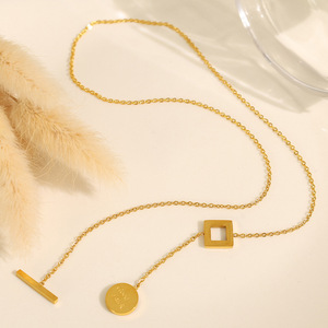 Collier géométrique en or, chaîne de clavicule en alliage de zinc pour femmes, cadeau, chaîne de pull TPXL75G - Product Image 2