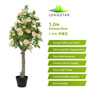 Plastic <b>Artificial</b> Rose <b>Tree</b> Eco-Friendly UV Resistant Faux Floral Decor for Wedding Halloween Graduation Commercial Spaces - Product Image 4