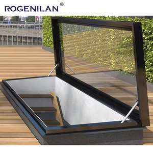 Rogenilan Électrique Suspendu Vers Le Haut Fenêtre De Toit De Grenier Lucarne Automatique En Aluminium Encadré Creux En Verre Feuilé Puits De Lumière - Product Image 4