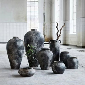 आकस्मिक आधुनिक रेट्रो बड़े सिरेमिक फर्श-खड़े वैस मिट्टी के बर्तन बर्तन बर्तन सजावटी गहने शादी के लिए सजावटी गहने - Product Image 1