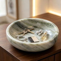 Plateau à bijoux en marbre, bol à fruits décoratif, plat à bibelots pour coiffeuse, rangement et décoration de bureau à domicile