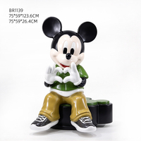 Statue de personnage de dessin animé Mickey sculptée en fibre de verre pour parc à thème et exposition commerciale intérieure