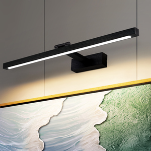 Modern LED <b>Wall</b> Lamp Black Rectangular Aluminum Minimalist Design 270° Adjustable Dimmable for Living Room Artwork Lighting - Product Image 2
