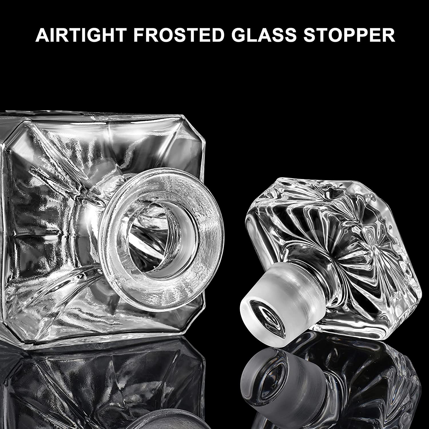 Whiskey Decanter with Glass Stopper Lead-Free Glass 25.3 oz/ 750ml Decanter