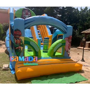 Parc d'attractions sur le thème de Fortnite, château gonflable pour enfants, château de saut gonflable géant, toboggans humides/secs pour fête d'anniversaire avec souffleur - Product Image 1