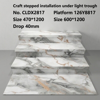Dalles d'escalier StoneTexture avec canal LED intégré, dalles d'escalier intégrées pour les escaliers de villas et de clubs