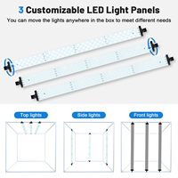 KAMPHO-Boîte à lumière pour photos, 90cm, 100cm, 120cm, 384 cm, Dimmable, Studio Cube, avec LED pour la photographie de produits