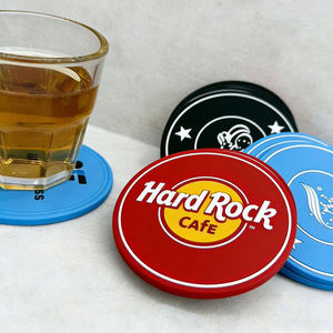 Custom Logo Soft Eco-Friendly Silicone Printed Cup <b>Mat</b> Round Coaster Home Kitchen Set for Beer <b>Bar</b> Pub Drinks - Product Image 4