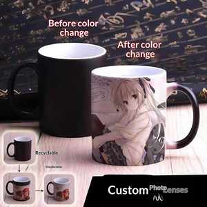 แก้วกาแฟเปลี่ยนสีลายพอร์ซเลนสีขาว พิมพ์โลโก้รูปภาพได้ ทนความร้อนสูง ดีไซน์สองชั้น ทันสมัย เรียบง่าย - Product Image 5