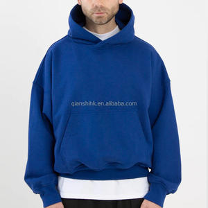 Boxy Fleece unisexe uni 500/400 Gsm Hoodie Fabricant French Terry 100% Cotton Oversized Heavyweight Cropped sweats à capuche vierges - Product Image 1