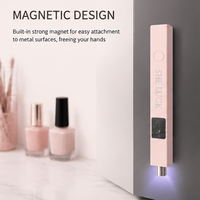 Mini Lámpara LED UV Portátil Inalámbrica USB Cuadrada con Flash 5X, Lámpara de Uñas de Metal de Mano con Curado Rápido y Resistente al Acetona