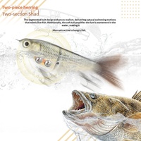 Leurre de pêche bionique miniature pour truite, queue moelleuse, 120 mm, conception en deux parties, articulations en fer, crankbait rigide multi-segments en plastique ABS pour la pêche en mer