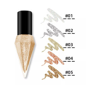 Mini <span class=keywords><strong>Eyeliner</strong></span> métallique <span class=keywords><strong>argent</strong></span> or diamant paillettes ensemble liquide longue durée, éclat ombre à paupières scintillant liquide <span class=keywords><strong>Eyeliner</strong></span> - Product Image 4