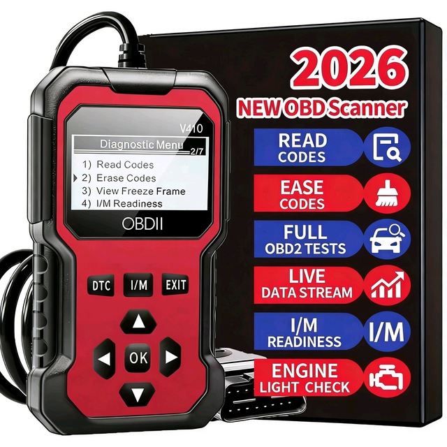 V410 Professional OBD2 Scanner Battery Tester-Multi-Language Car Diagnostic Tool for 4Runner (2000-2021) 9-16V