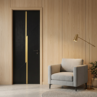 Porte intérieure moderne en bois massif à double battant avec isolation phonique et vitrage, design français, pour hôtels, hôpitaux, halls, villas et sous-sols