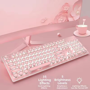 Punk Style USB Wired Mechanical Full Size Keyboard New LED Backlit 104 <b>Keys</b> Desktop Aluminum Alloy <b>Panel</b> - Product Image 3
