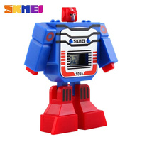 Enfant dessin animé brillant montre garçon déformation Robot Flash électronique numérique étudiant jouet personnalité tendance horloge Relogio Skmei 1095