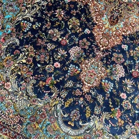 Tapis de chevet persan doux bleu foncé en modal tissé pour salon, disponible en gros, 80*120cm