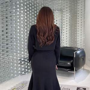 Cárdigan de Traje para Mujer Tallas Grandes, Chaqueta Tejida Negra de Color Sólido N8286, Estilo Otoñal Ajustado - Product Image 5