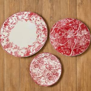 Wholesale Luxury Bone China Porcelain Dinner Plates Set Vintage Round Pattern <b>Dishes</b> for Kitchen Use Plant Design Style - Product Image 1