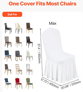 Fundas para Sillas <span class=keywords><strong>con</strong></span> Falda, Fundas Elásticas <span class=keywords><strong>con</strong></span> Falda, Protector de <span class=keywords><strong>Silla</strong></span> Universal Lavable para Comedor, Hotel, Ceremonia, Fiesta - Product Image 2