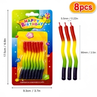 Bougies de fête torsadées colorées 9 cm, sans odeur, avec mèche en coton pur, bougies spirales pour la décoration de Pâques, prêtes à la vente au détail