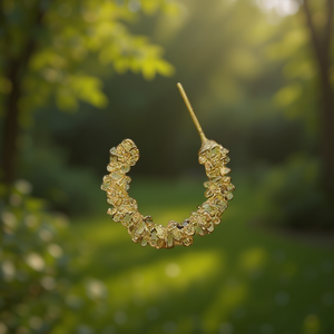 Orecchini a cerchio dorati in lega di zinco placcati oro, gioielli alla moda da donna, orecchini a lobo per uso quotidiano. - Product Image 2