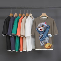 Vente en gros de stock d'été T-shirt surdimensionné respirant avec lettre de dessin animé pour hommes grande taille à séchage rapide hauts décontractés ventes mixtes aléatoires