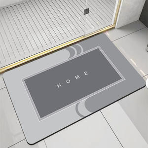 Alfombra de baño de tierra diatomeas, rectangular, gris, diseño minimalista, absorbente, de secado rápido, para baño - Product Image 4