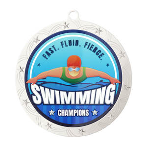 Medalla de Natación Personalizada de Aleación de Zinc con Forma de Estrella Metálica de Alta Calidad de Fabricante Noble - Product Image 2