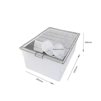 Cage pour souris de laboratoire, cage d'élevage pour rats de laboratoire R5 avec couvercle en maille d'acier inoxydable, logement pour rongeurs autoclavable et empilable