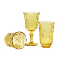 Gobelets à vin en verre rétro, design luxueux, élégants, embossés, soufflés à la main, sans plomb, durables, écologiques, lavables au lave-vaisselle, pour les mariages