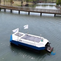 Bateau électrique sans pilote à faible consommation d'énergie, navigation autonome, retour automatique, 48V, pour le nettoyage des débris dans les étangs industriels